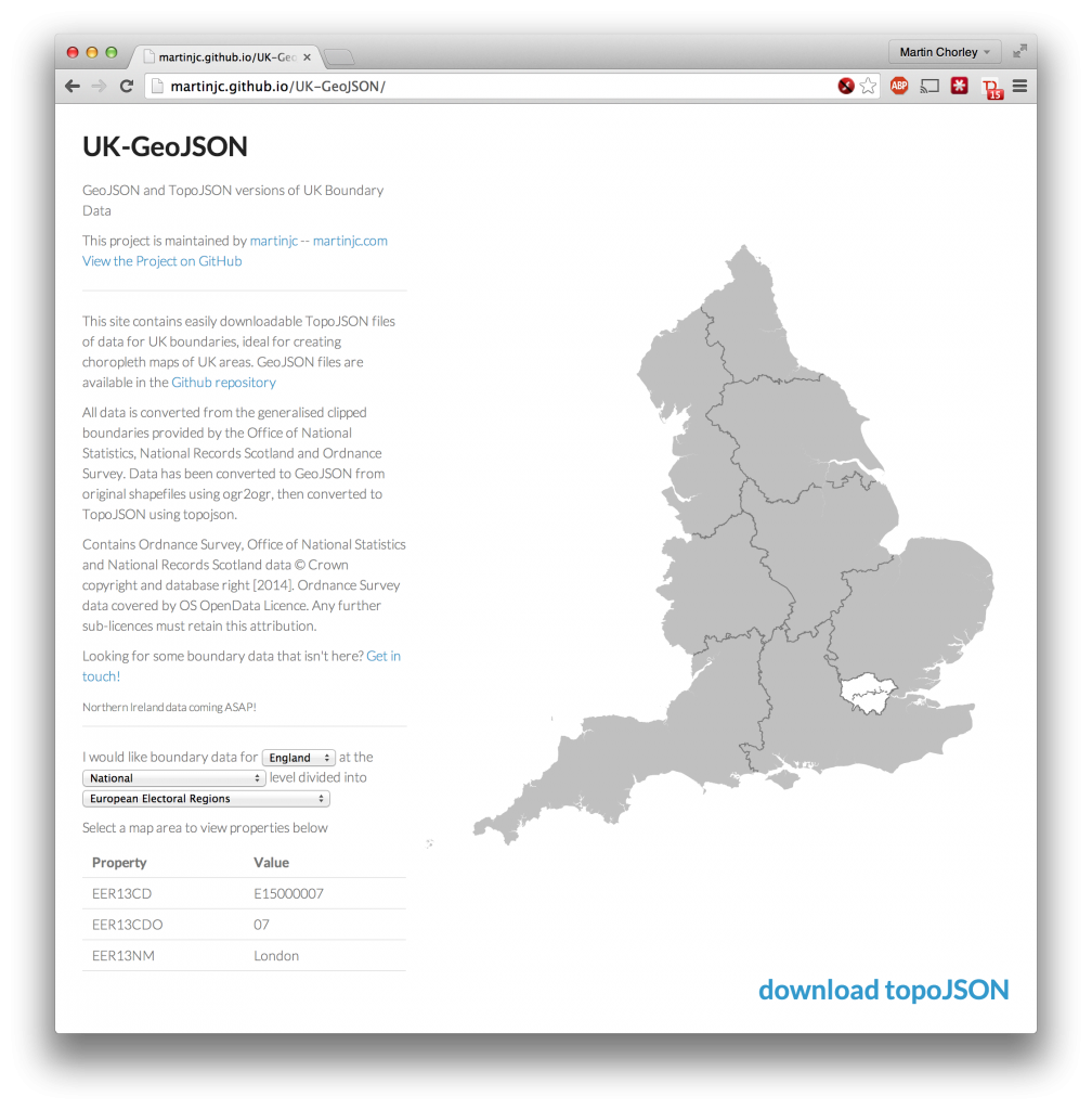 Browser for the UK topoJSON stored in the Github repository